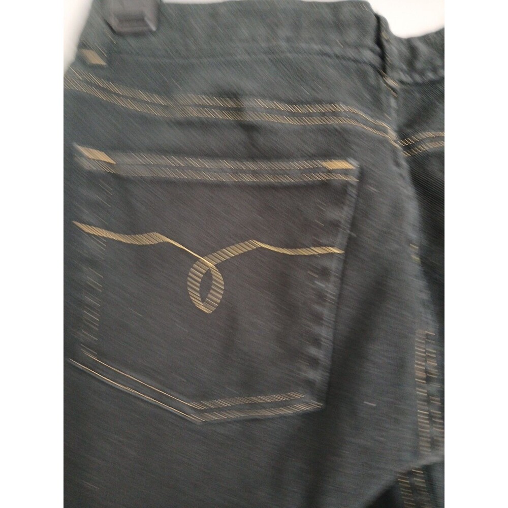 Lauren Jeans Co. Ralph Lauren Black Straight-Skinny Gold Stitch/Button Size 4 - Picture 8 of 16